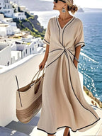 Women'S Loose Striped Print Dress