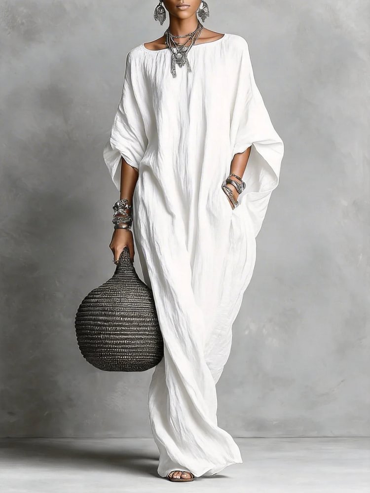 Limited Time Sale – 55% OFF Minimalist Casual Sleeveless Cotton And Linen Long Dress