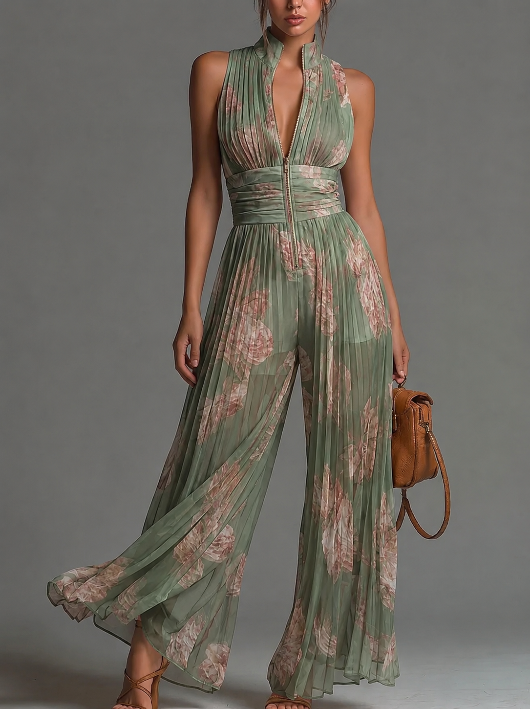 Zakira™ | Elegant Pleated Jumpsuit