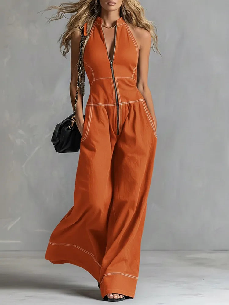 Casual Zippered Cotton Jumpsuit — The Ultimate Everyday Must-Have