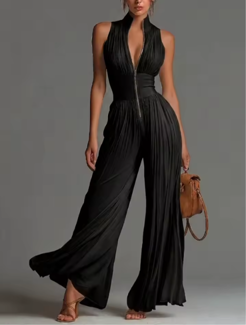 Zakira™ | Elegant Pleated Jumpsuit